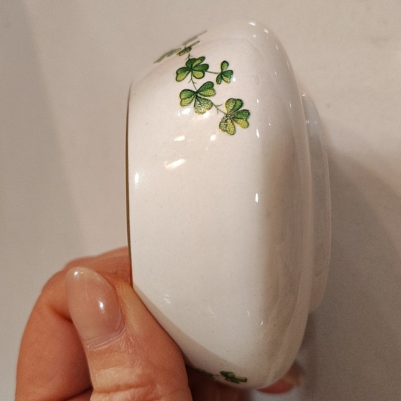Carrigcraft County Cork Ireland creamer sugar clover print white green gold rim - Picture 11 of 13